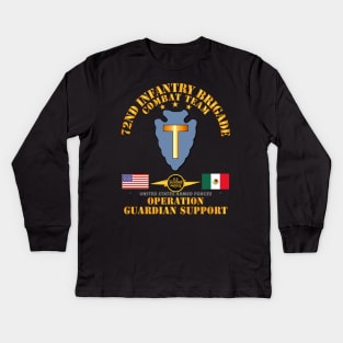 Guardian Support - 72nd Infantry Bde Combat Team w Border Patrol Kids Long Sleeve T-Shirt